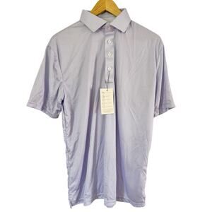 NWT Collars & Co Purple Houndstooth Short Sleeve Dress Collar Polo Men’s Medium